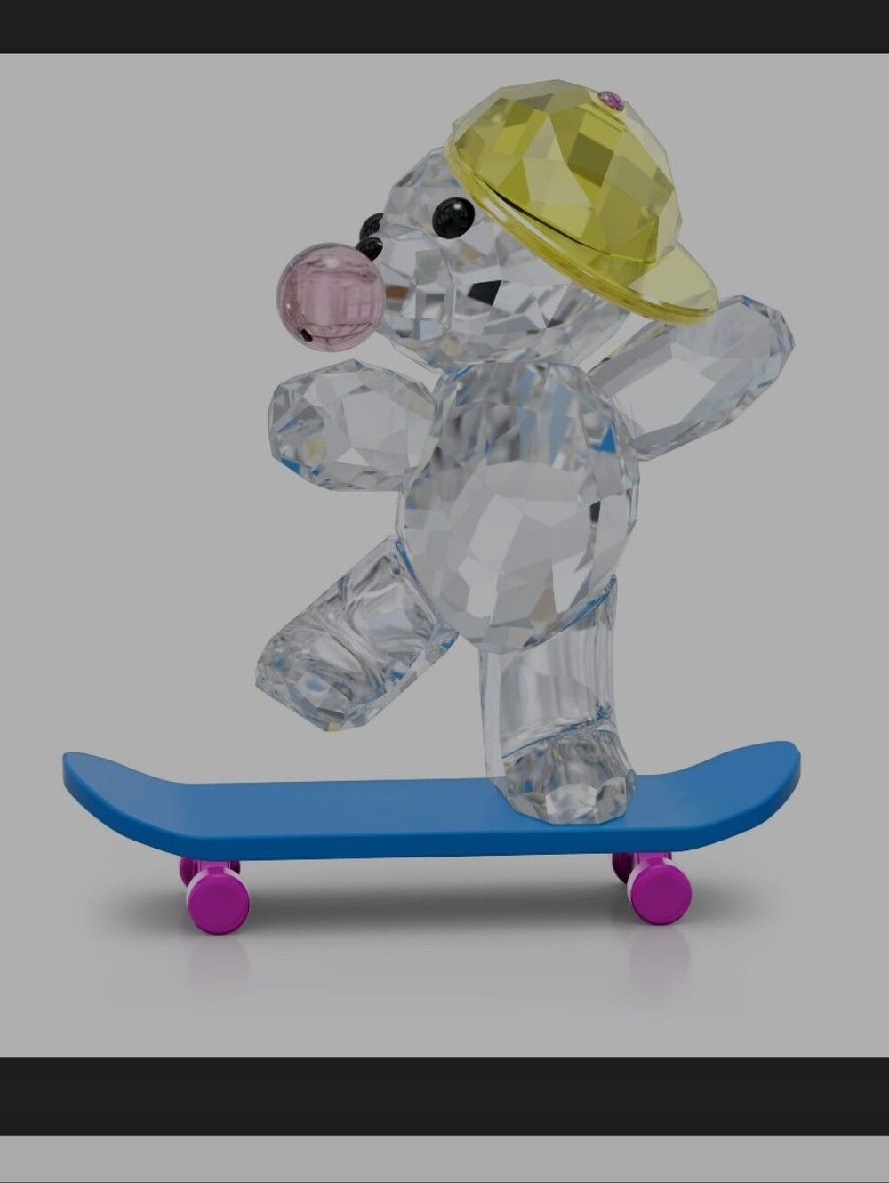 Brand New Packaged Swarovaki Kris Bear Skateboarder Large Crystal